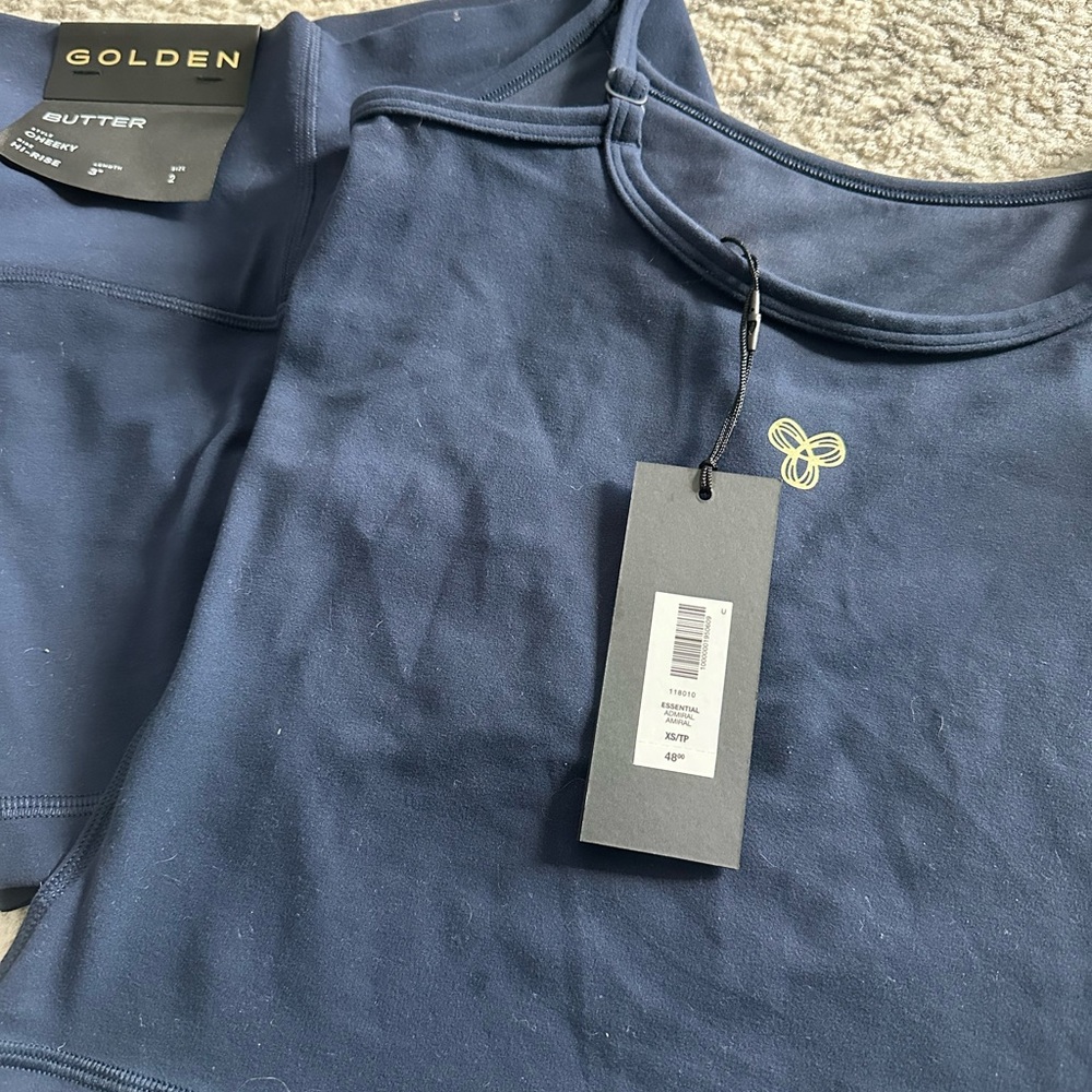 Aritzia Navy Tank and Shorts Set - Picture 2 of 3